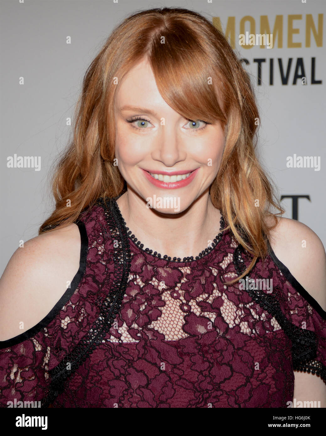 West Hollywood, USA. 04th Jan, 2017. Bryce Dallas Howard attends the 2nd Annual Moet Moment Film Festival and kick off of Golden Globes Week at the Doheny Room in West Hollywood, California on January 5, 2017. © The Photo Access/Alamy Live News Stock Photo