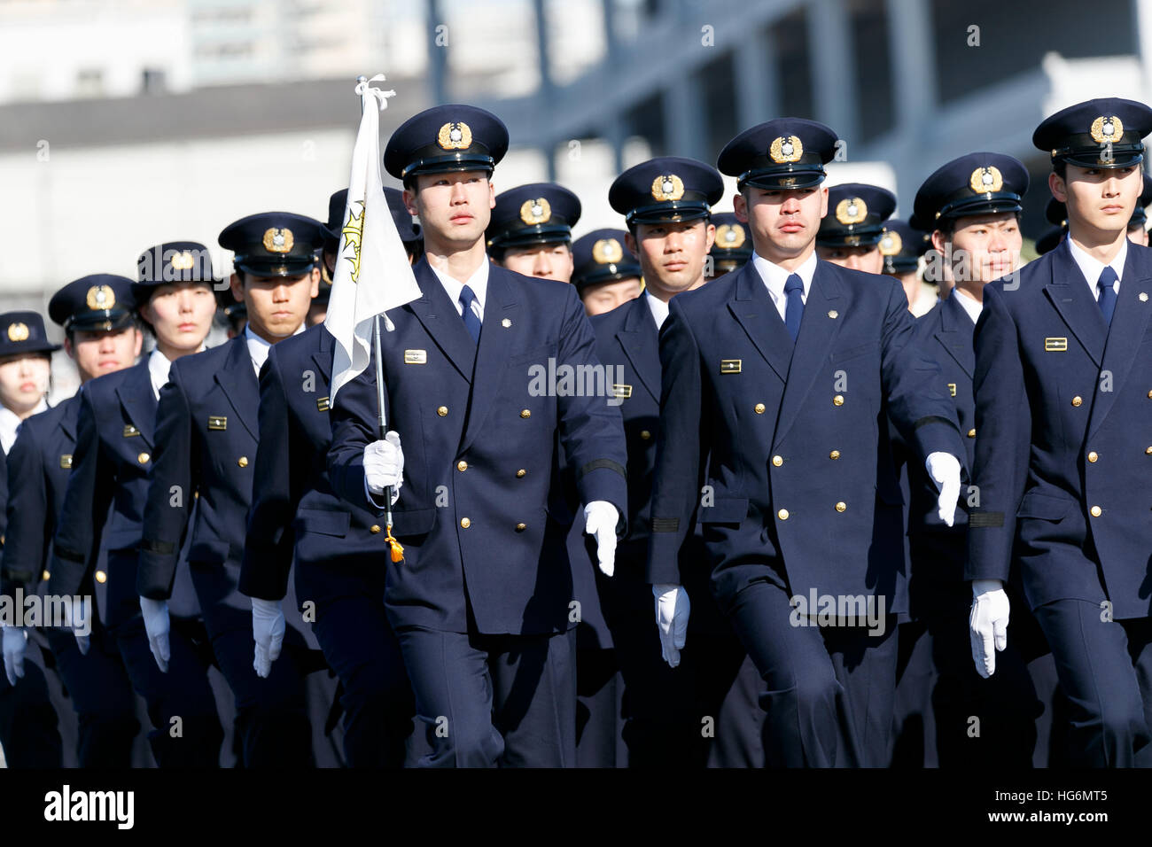 Members of the Tokyo Fire Department perform during the annual New Year ...