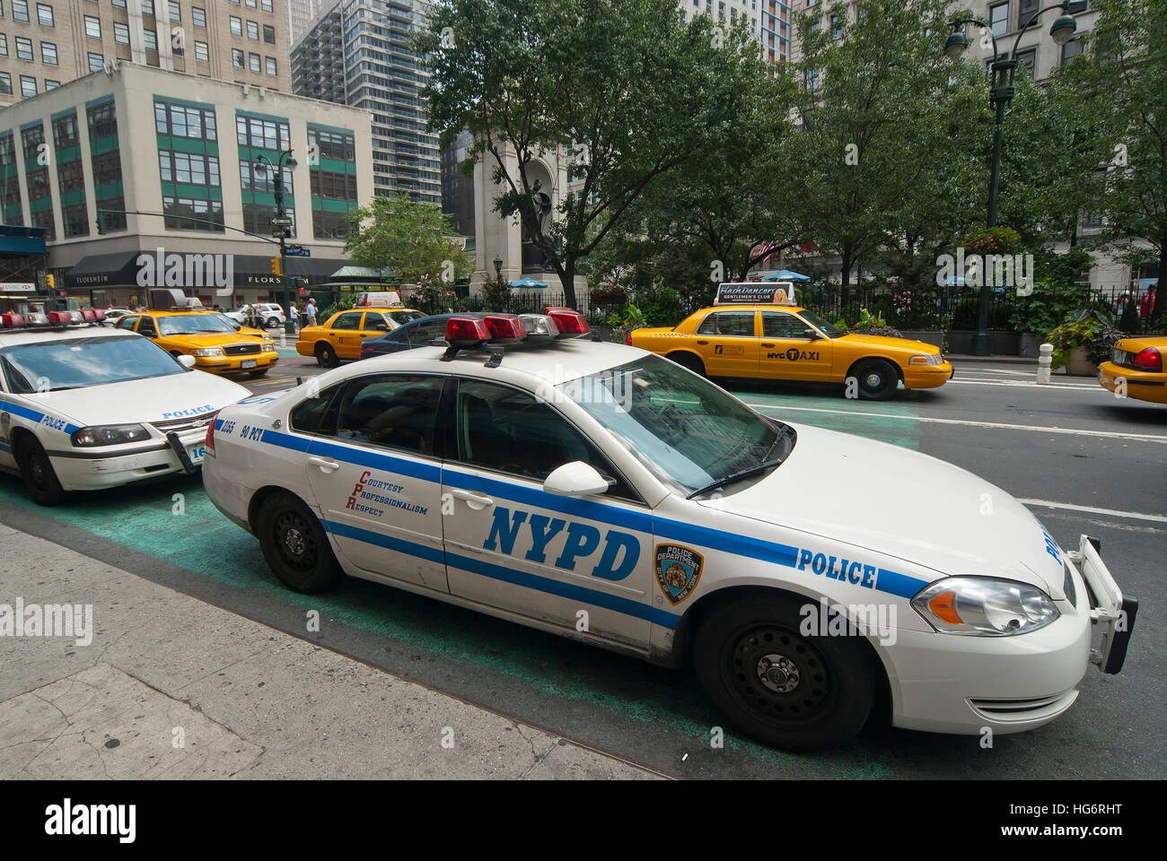 NYPD police car, New York City, USA Stock Photo
