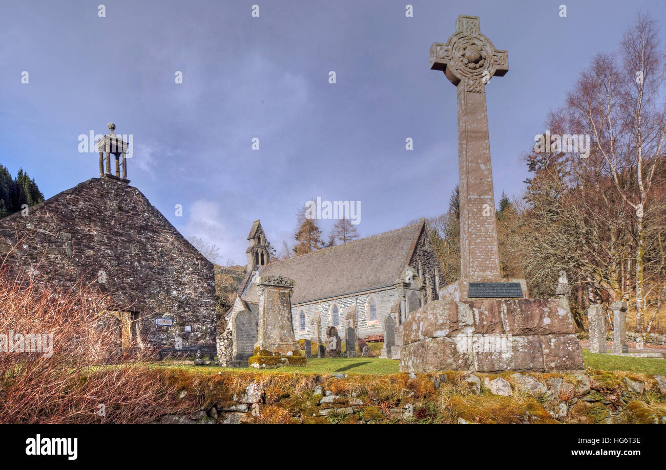 Balquhidder,Sterling,Scotland, UK - Rob Roy Red MacGregors resting place Stock Photo