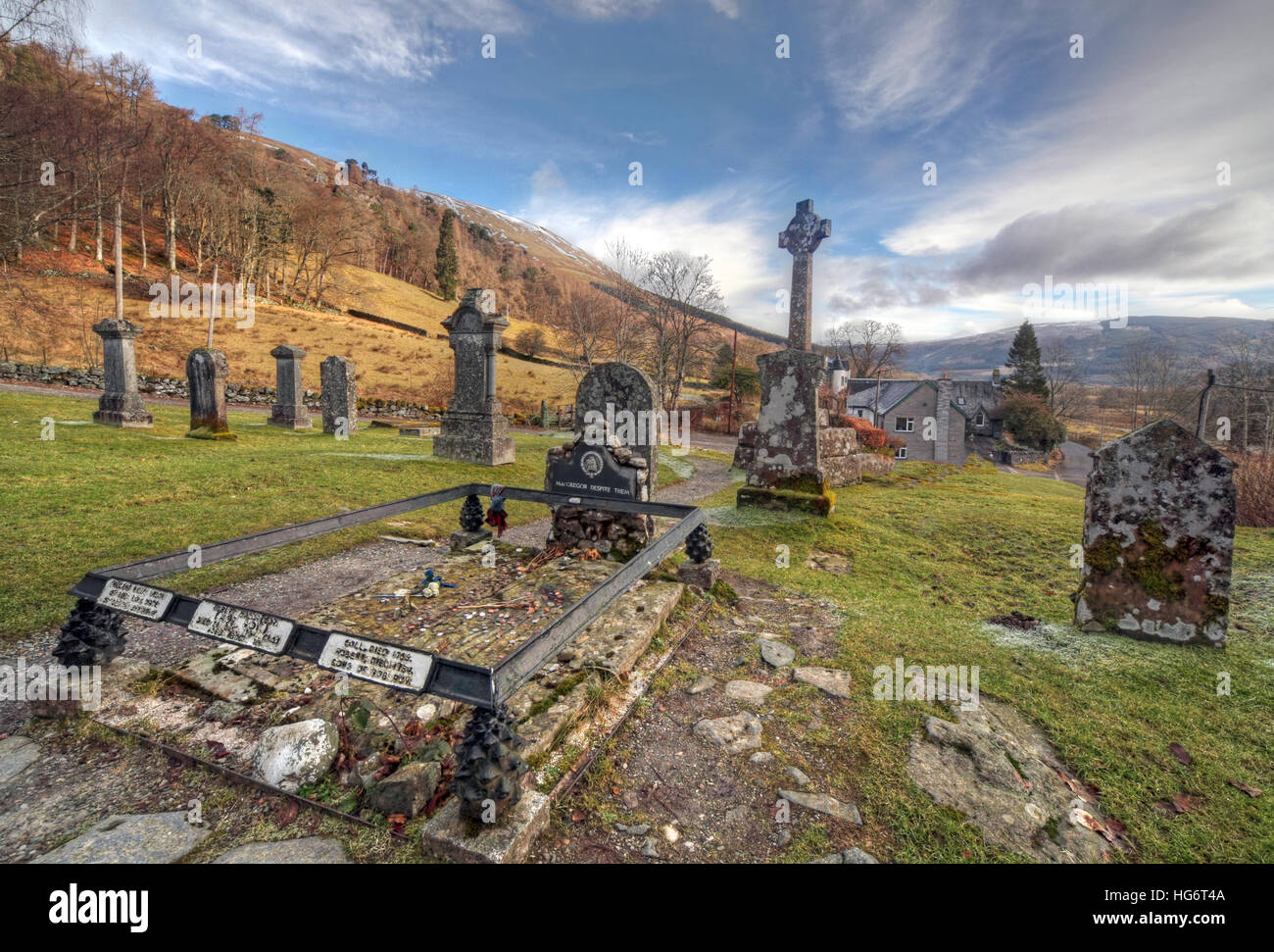 Dramatic sky at Balquhidder,Sterling,Scotland, UK - Rob Roy Red MacGregors resting place Stock Photo