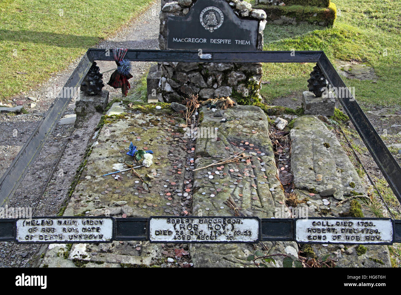 Balquhidder,Sterling,Scotland, UK - Rob Roy Red MacGregors resting place Stock Photo