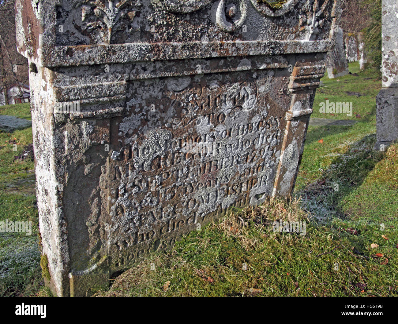 Grave at Balquhidder,Sterling,Scotland, UK - Rob Roy Red MacGregors resting place Stock Photo