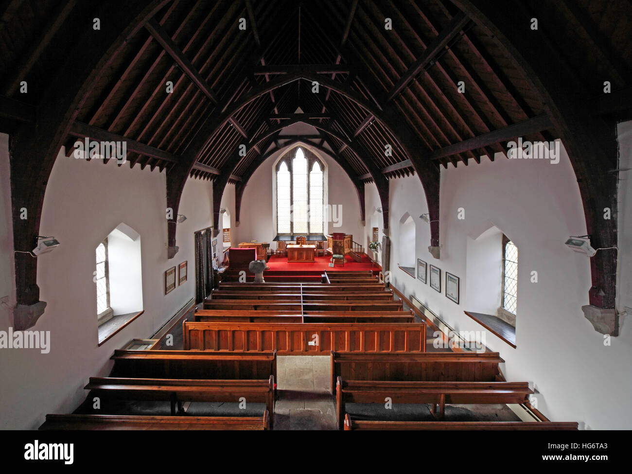 Inside Balquhidder Church,Sterling,Scotland, UK - Rob Roy Red MacGregors resting place Stock Photo