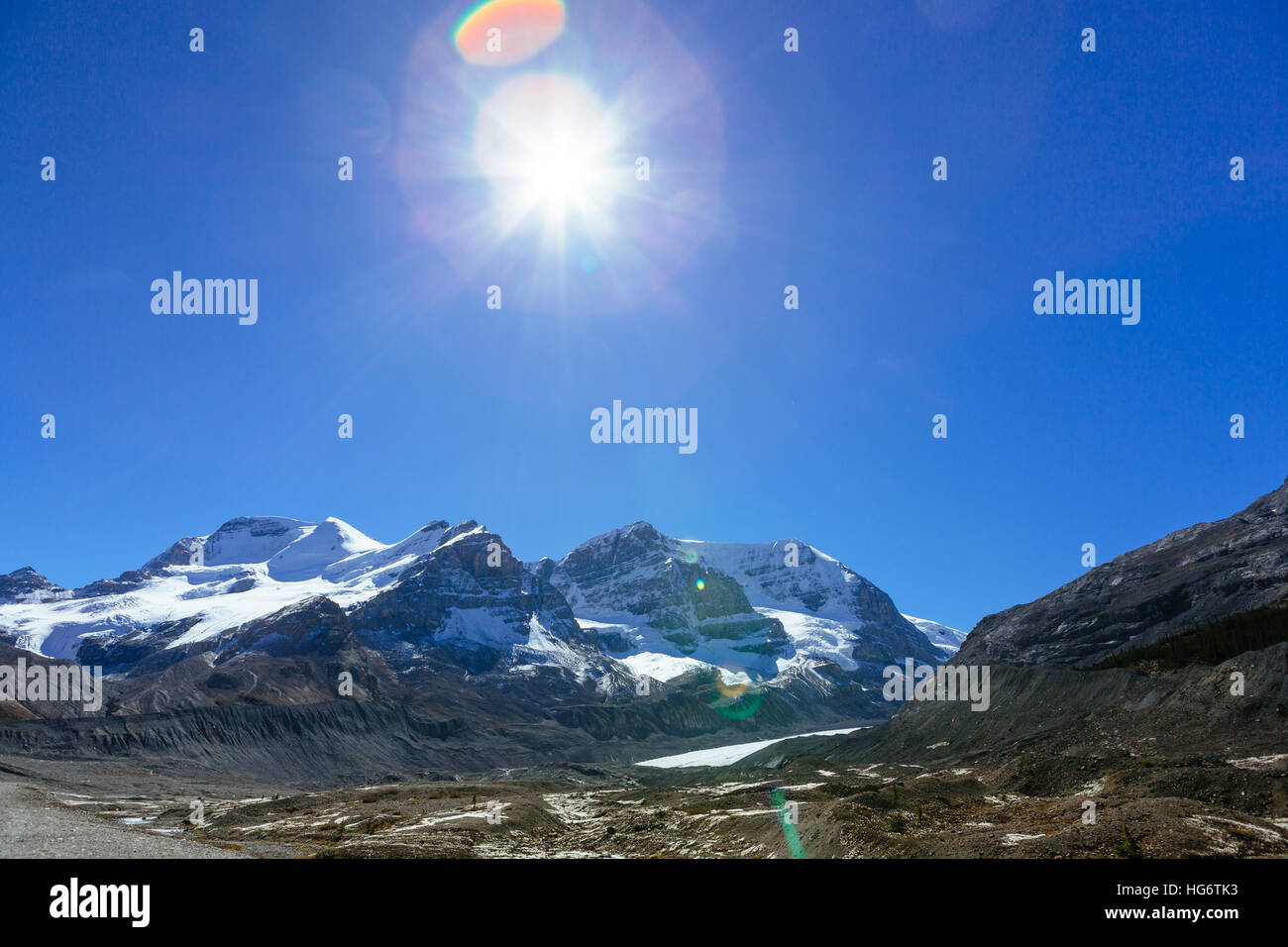 The Columbia Icefield is the largest ice field in the Rocky Mountains