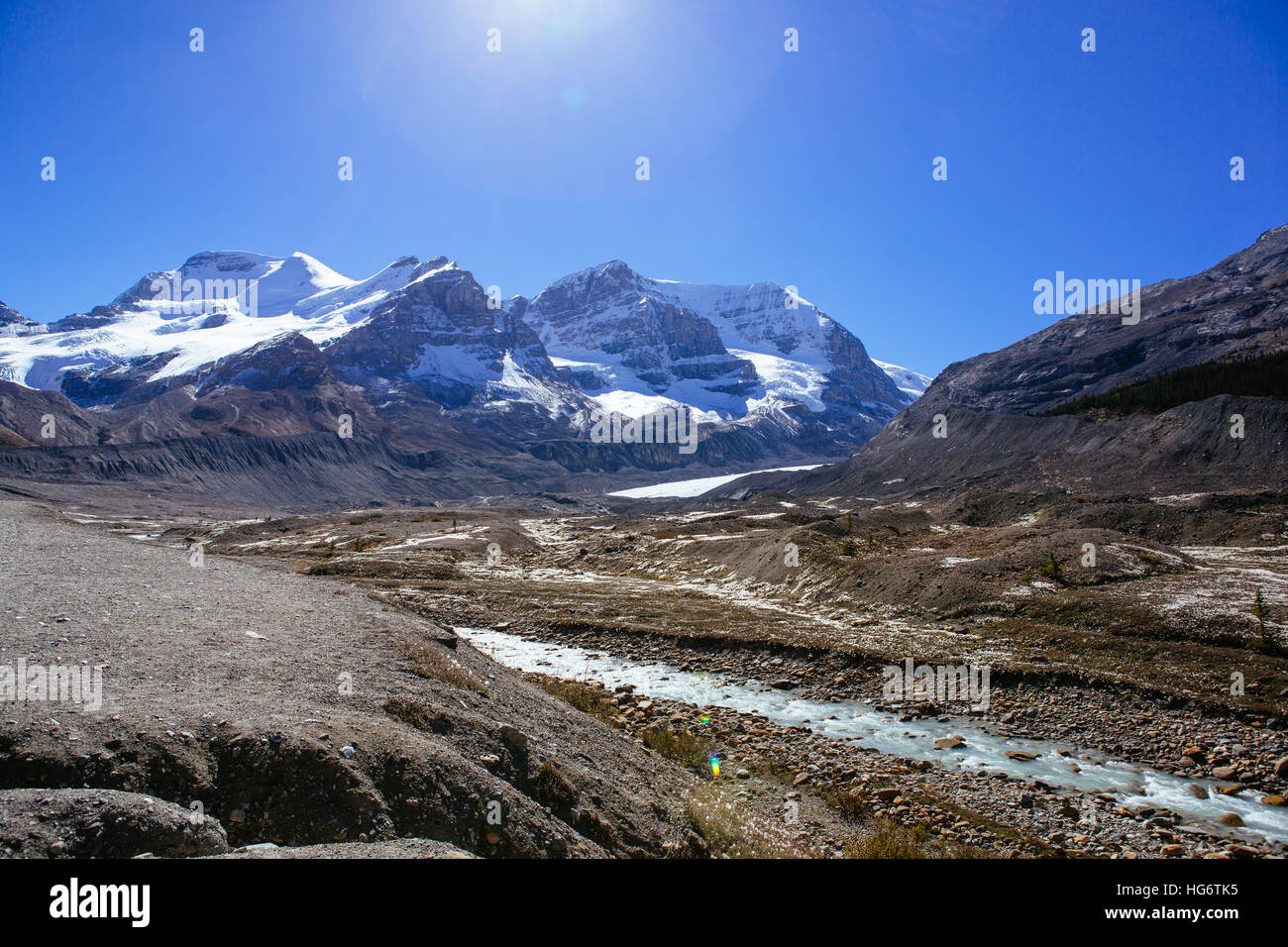 The Columbia Icefield is the largest ice field in the Rocky Mountains