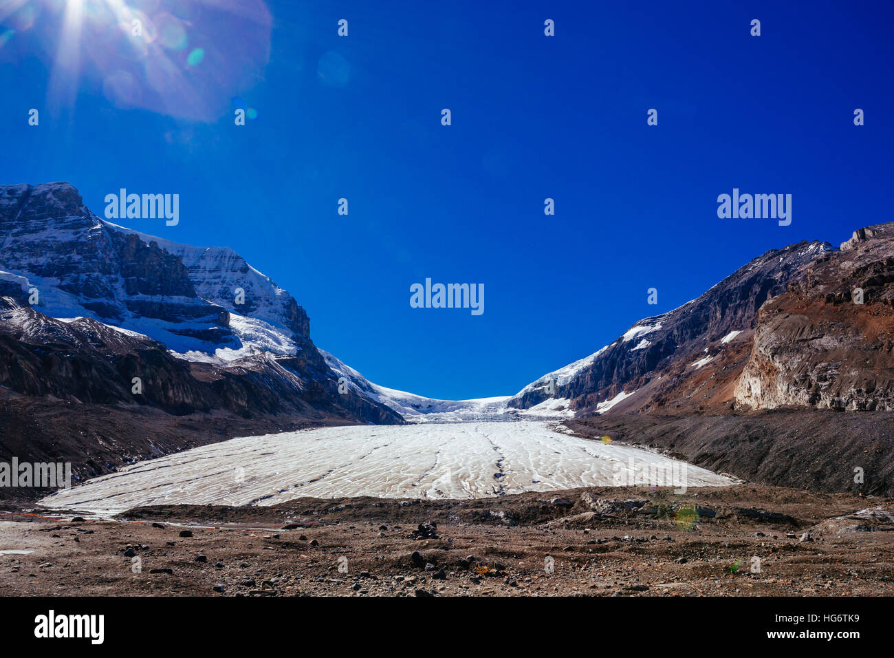The Columbia Icefield is the largest ice field in the Rocky Mountains