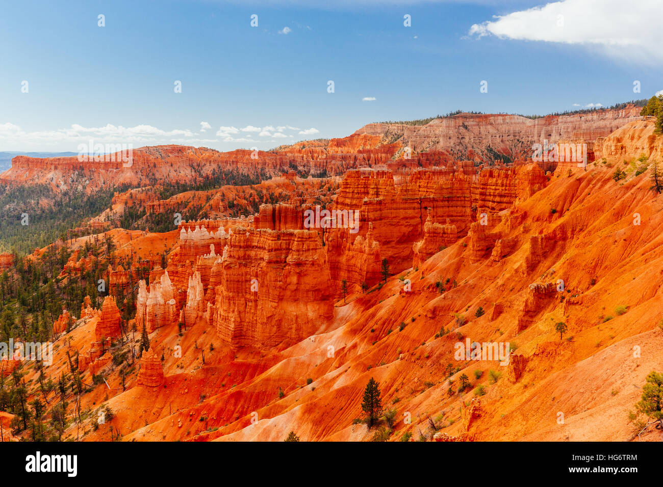 Bryce Canyon is a collection of natural amphitheaters aside of the Paunsaugunt Plateau. Bryce is distinctive due to geological structures called hoodo Stock Photo