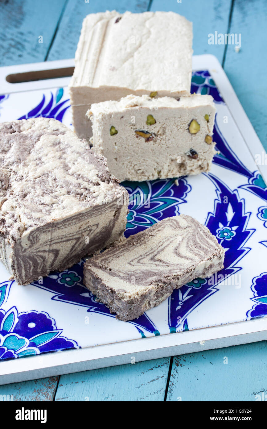Halvah with cocoa and pistachio Stock Photo Alamy