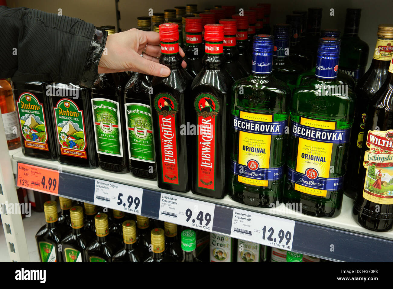 Krauterbitter, herbal liqueur or spiced liqueur Stock Photo Alamy