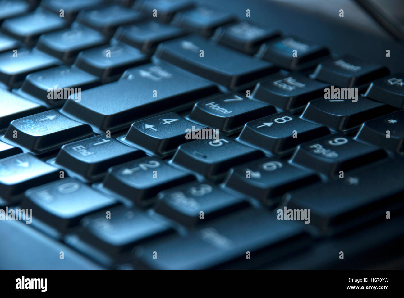 Close-up image of the numeric keypad digits on the computer keyboard Stock Photo