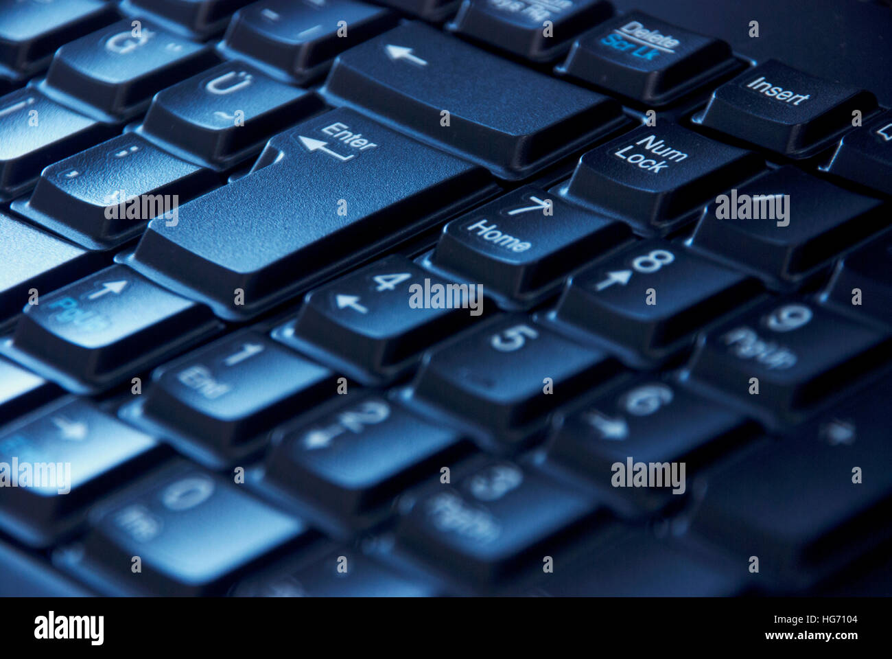 Close-up image of the numeric keypad digits on the computer keyboard Stock Photo
