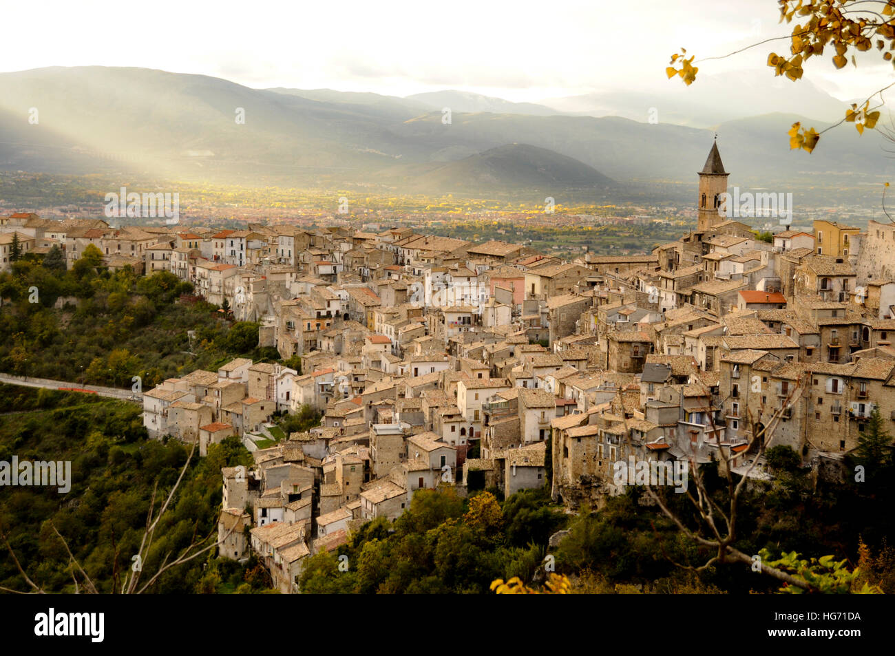 the town of Pacentro in Italy Stock Photo Alamy
