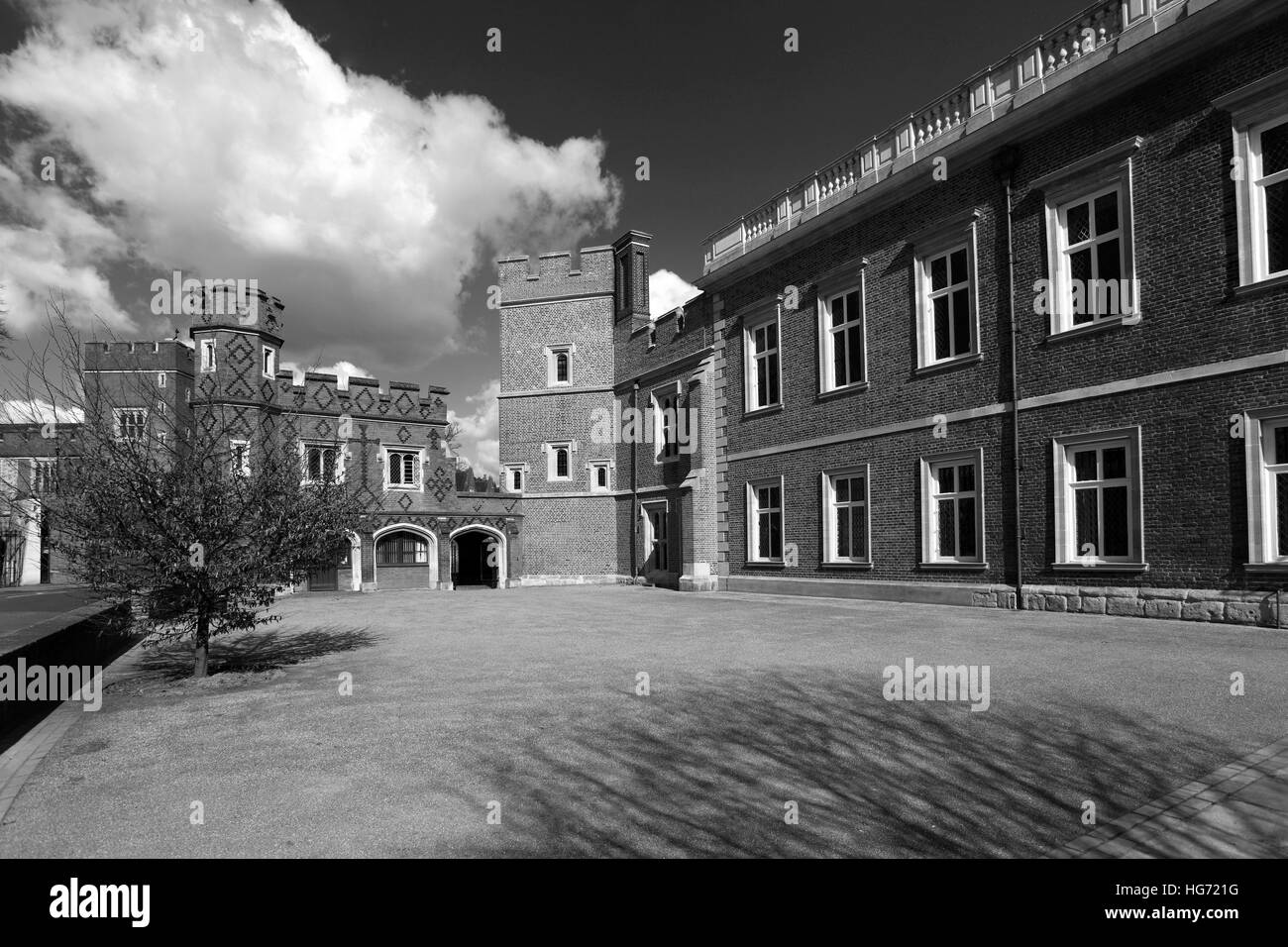 The facade of Eton College, Eton and Windsor towns, Berkshire County