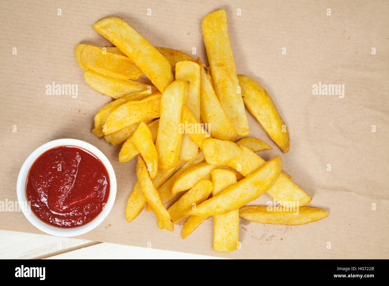 French fries with ketchup Stock Photo Alamy