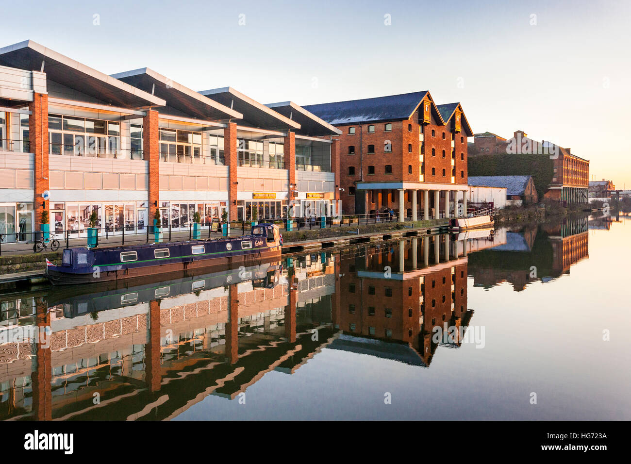 Evening Sunlight On Gloucester Quays Outlet Shopping Centre Beside The 
