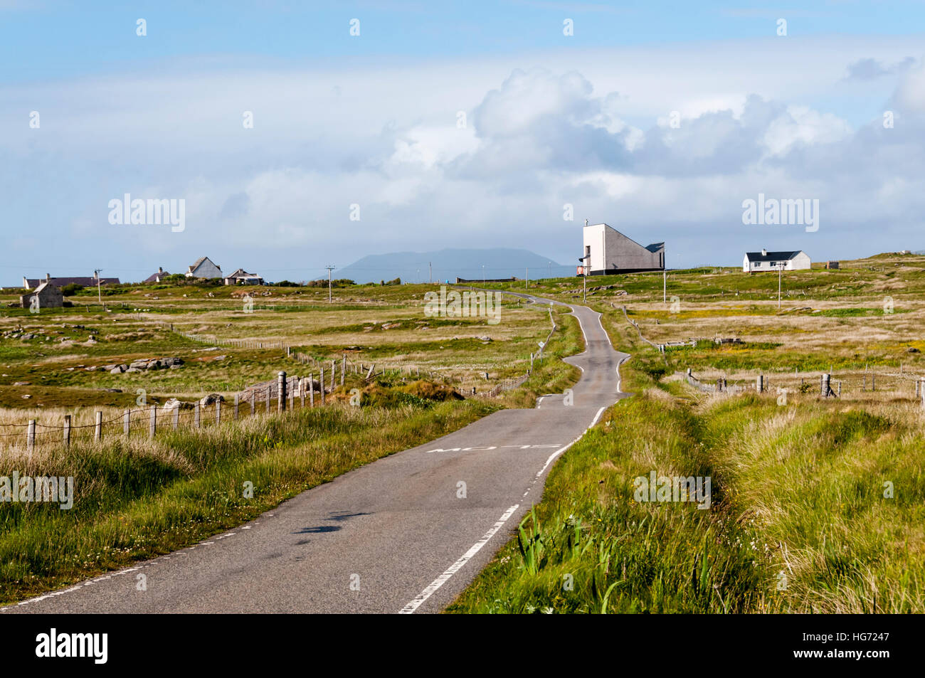 The modernist church of Our Lady of Sorrows at Garrynamonie on South Uist in the Outer Hebrides. Stock Photo
