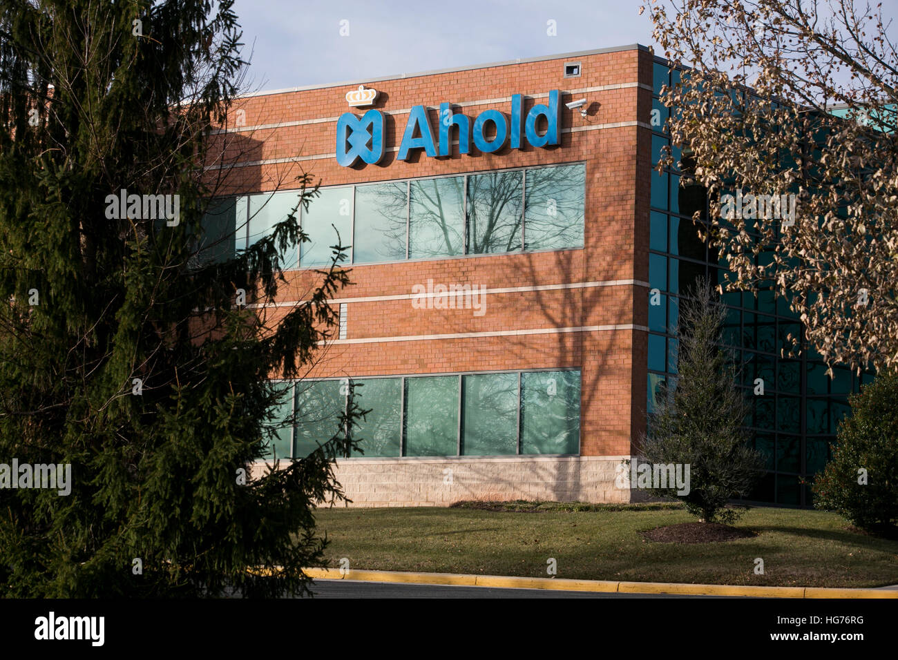A logo sign outside of a facility occupied by Koninklijke Ahold in Chantilly, Virginia on December 31, 2016. Stock Photo