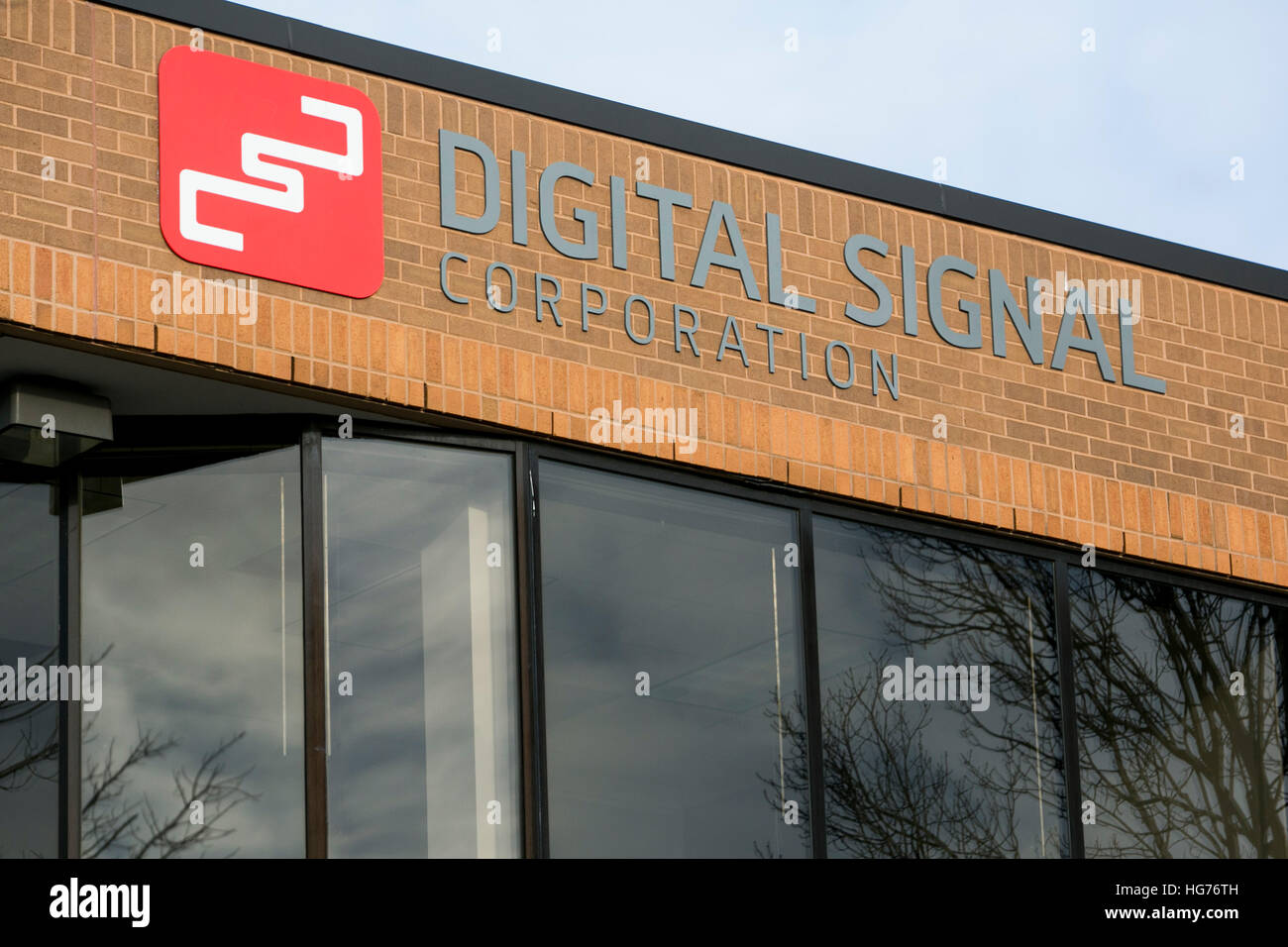 A logo sign outside of the headquarters of The Digital Signal