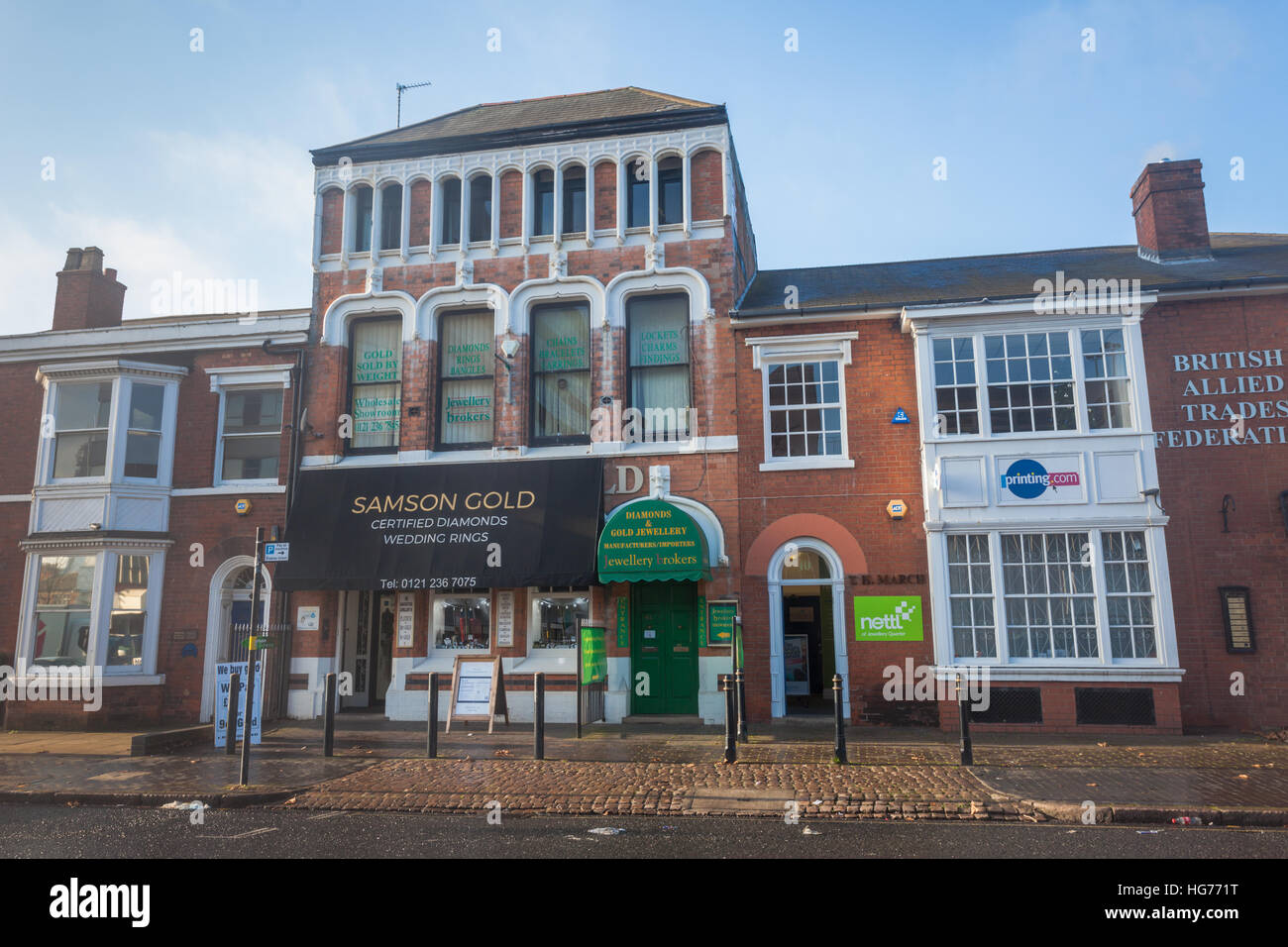 Gold and jewellery dealers and manufacturers, Jewellery Quarter, Birmingham UK Stock Photo