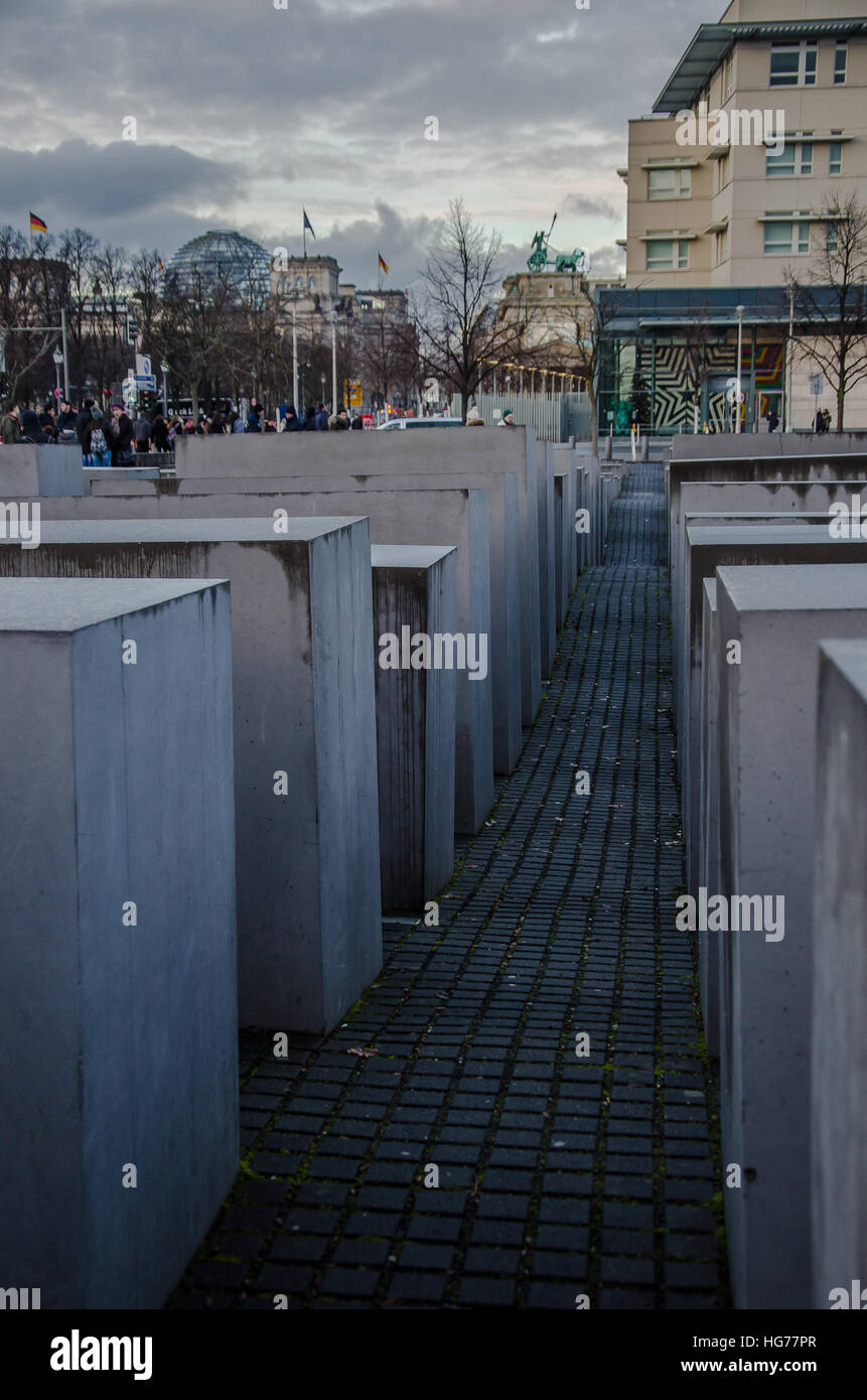 Berlin Holocaust Memorial to the murdered Jews of Europe Stock Photo