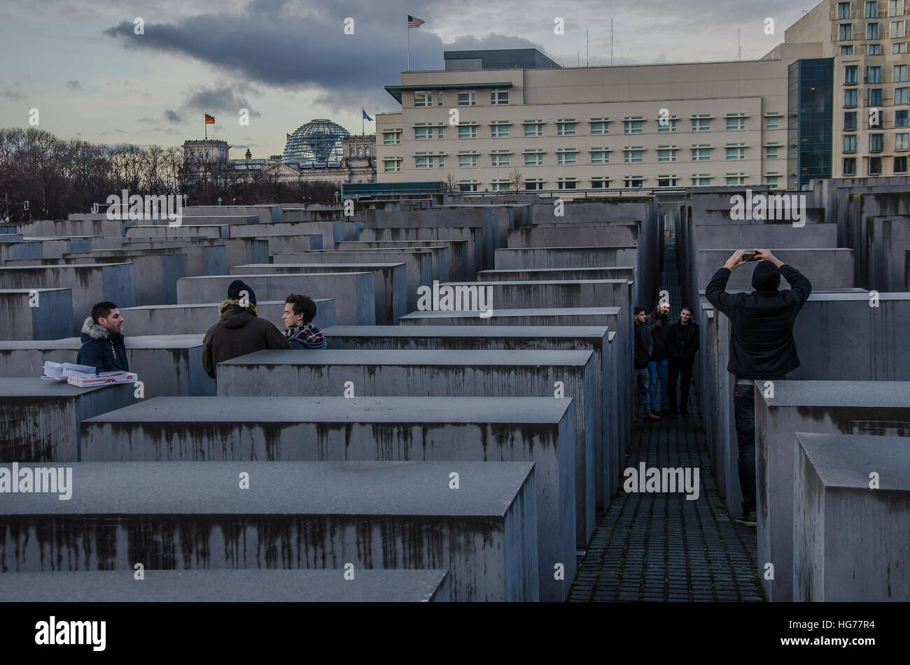 Berlin Holocaust Memorial to the murdered Jews of Europe Stock Photo