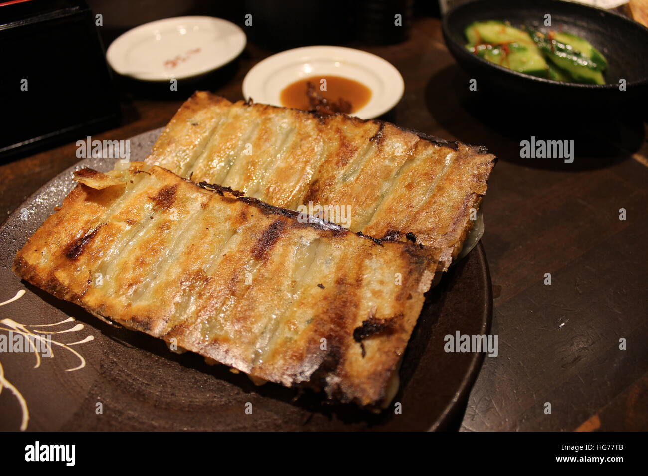 An order of gyoza in Kyoto, Japan Stock Photo