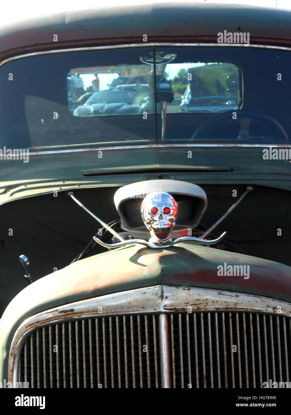 Skull car hood ornament Stock Photo Alamy