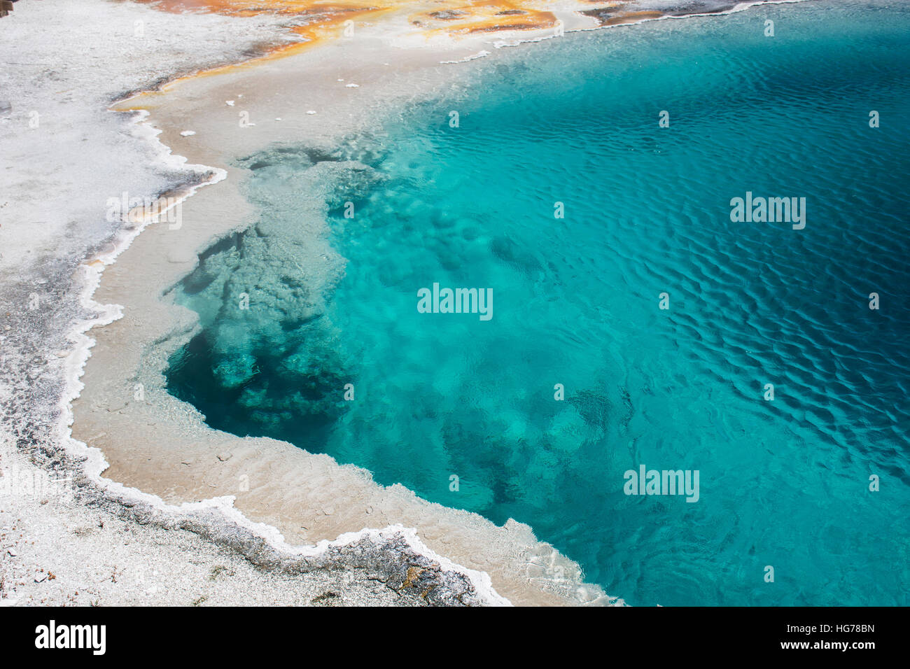 Black Pool in West Thumb Geyser Basin, Yellowstone National Park. Stock Photo