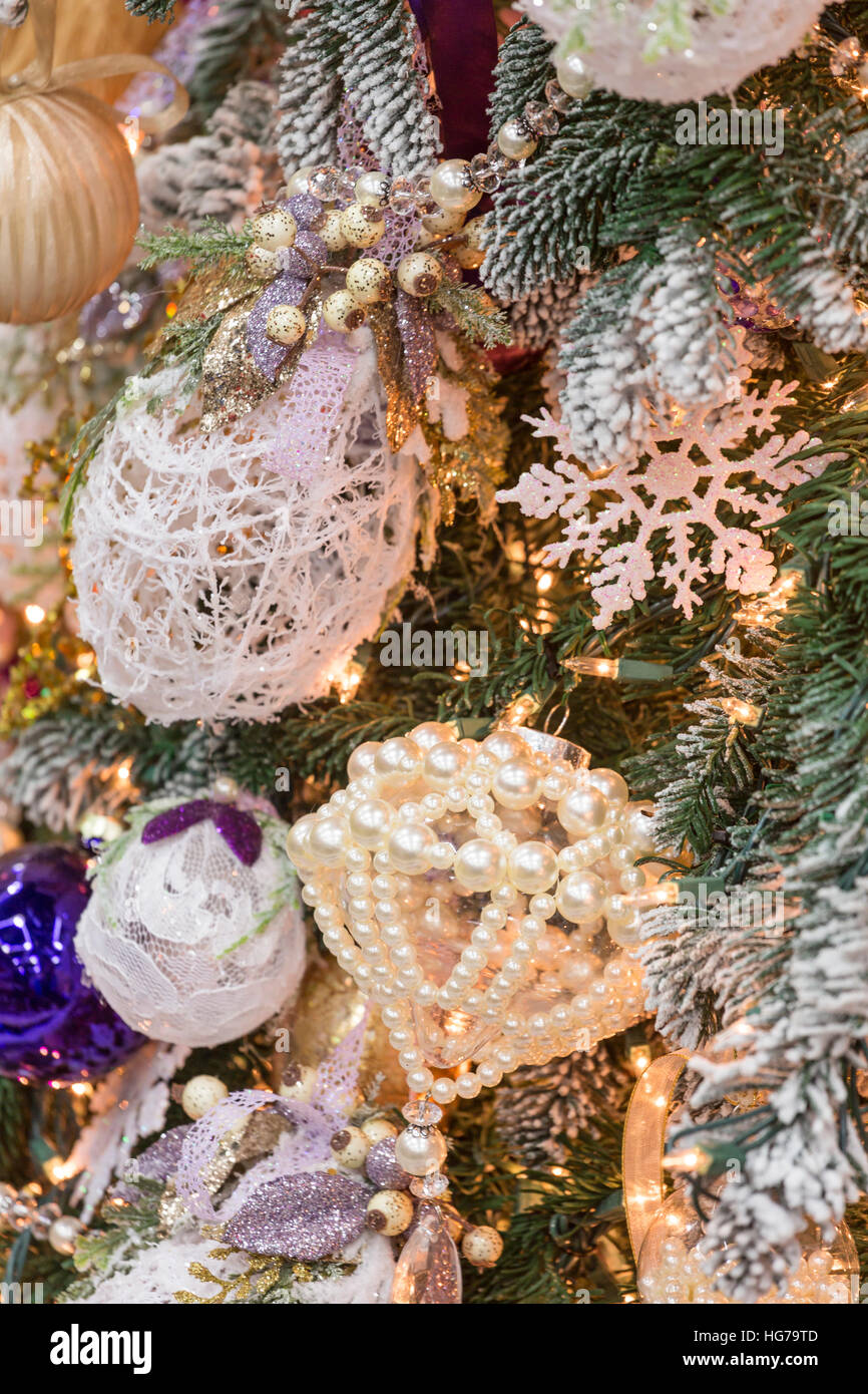 Ornate Christmas decorations Stock Photo Alamy