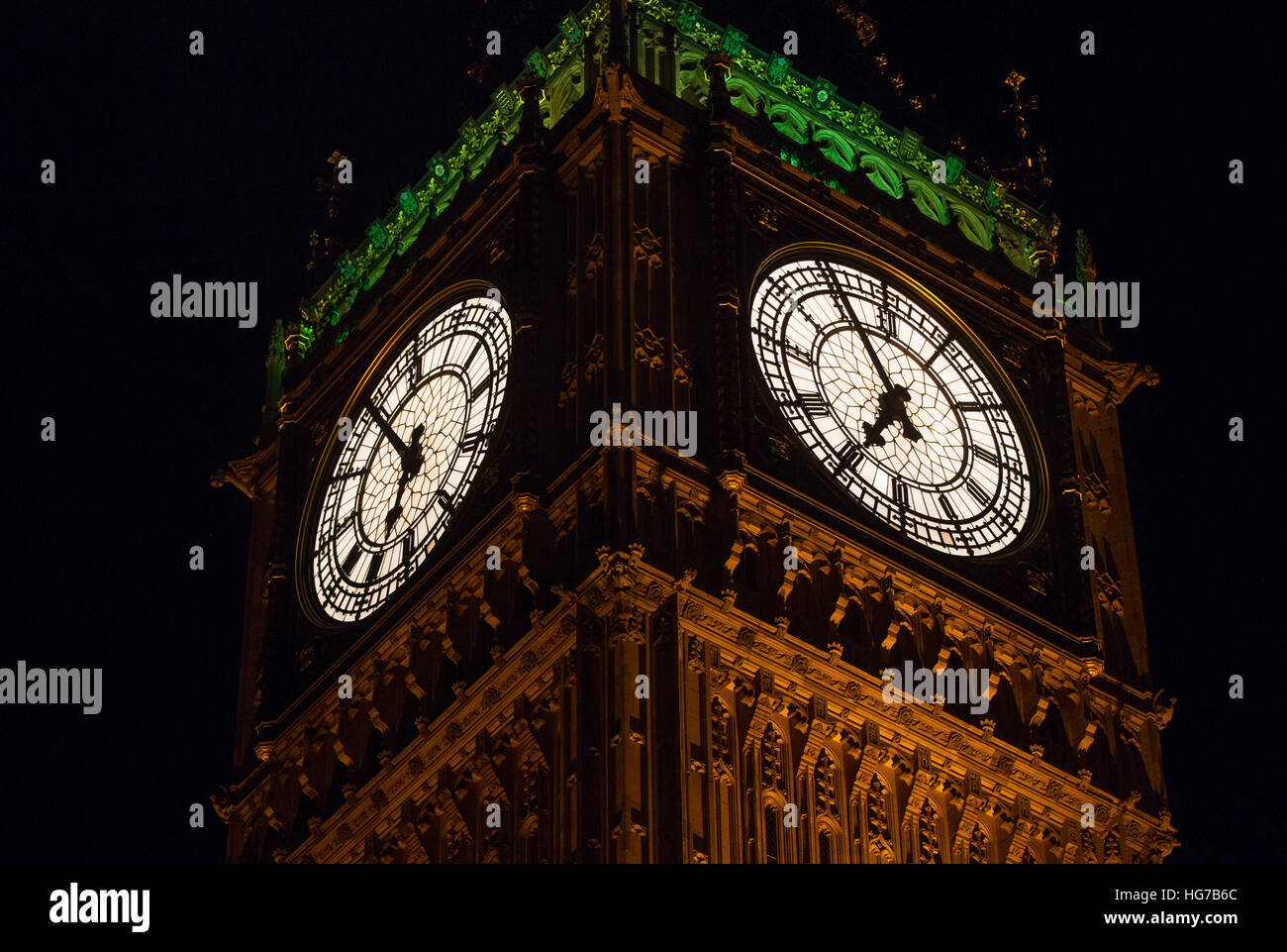 illuminated clock face stock