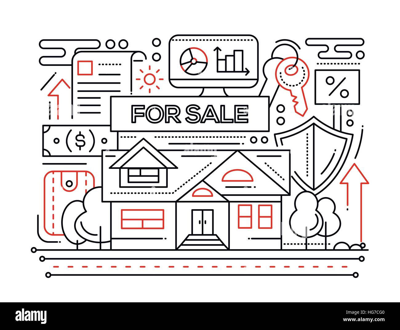 Real Estate line design composition Stock Vector Image & Art Alamy