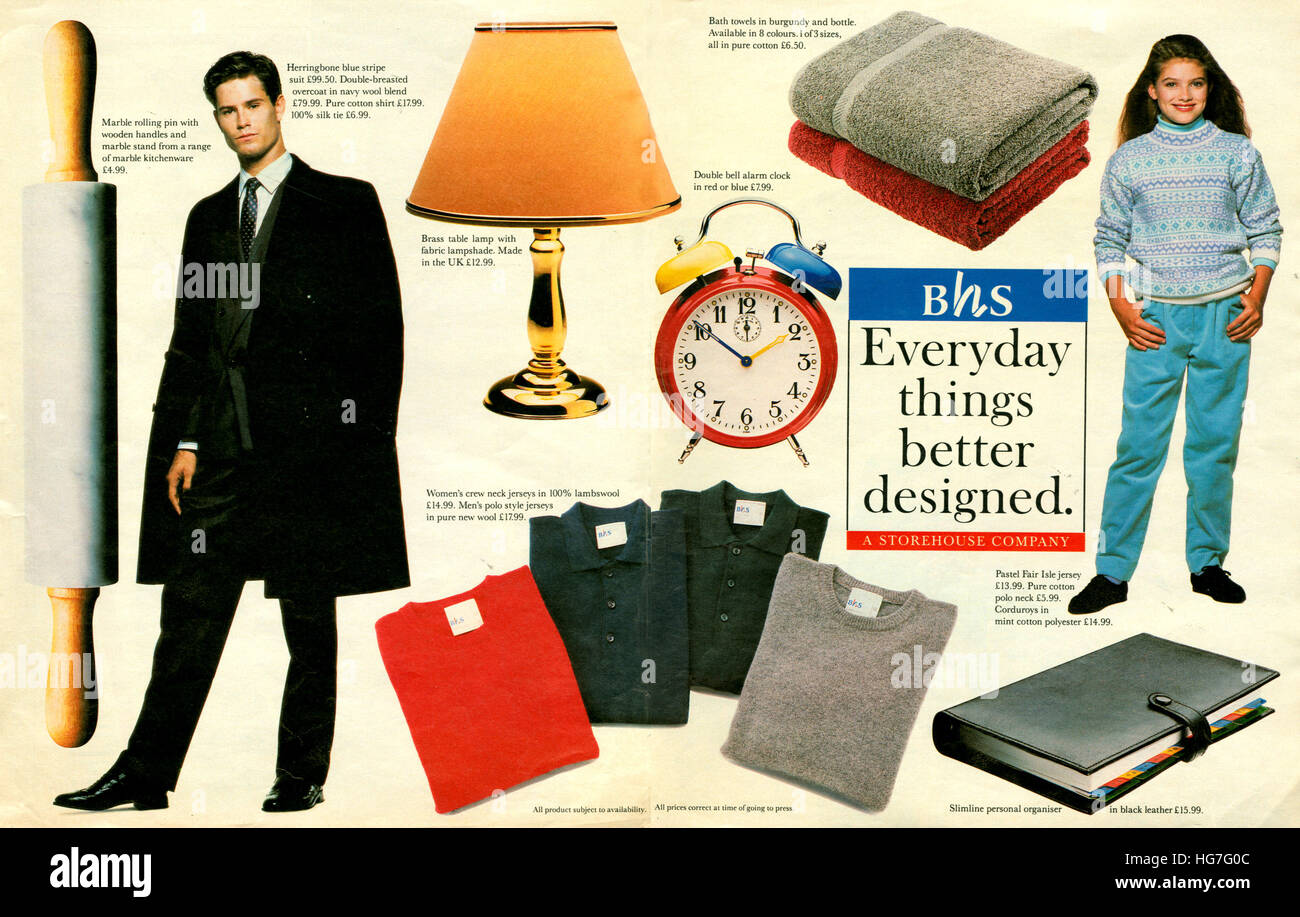 1990s Uk Bhs Magazine Advert Stock Photo 130473292 Alamy