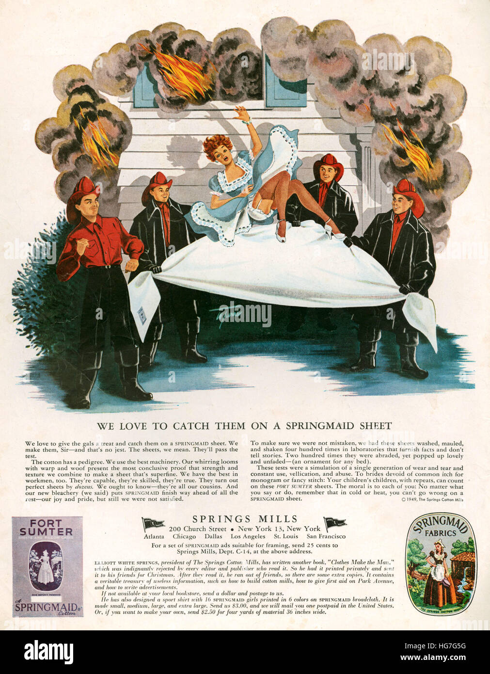 1940s Uk Springmaid Magazine Advert Stock Image 1940s Uk Springmaid Magazine Advert Stock Image