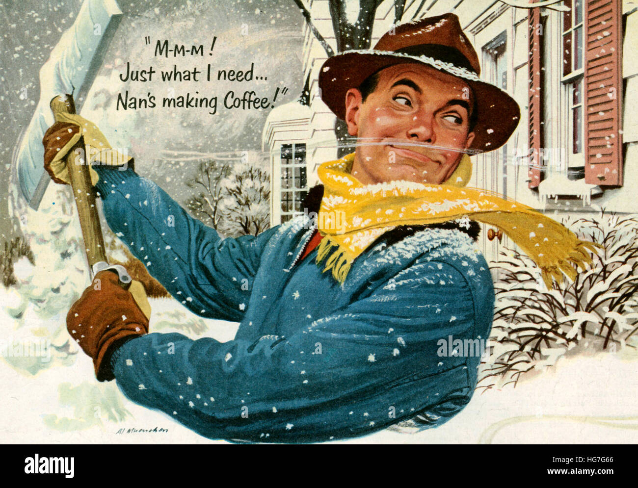 1950s USA Pan American Coffee Co Magazine Advert (detail) Stock Photo
