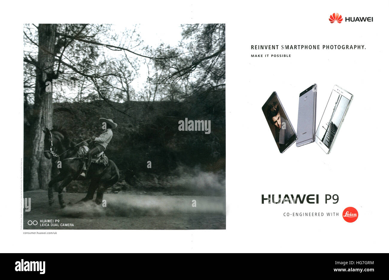 2010s UK Huawei Magazine Advert Stock Photo