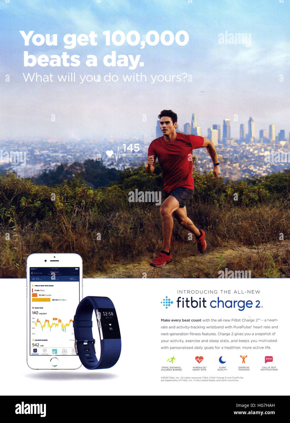 2010s UK FitBit Magazine Advert Stock Photo