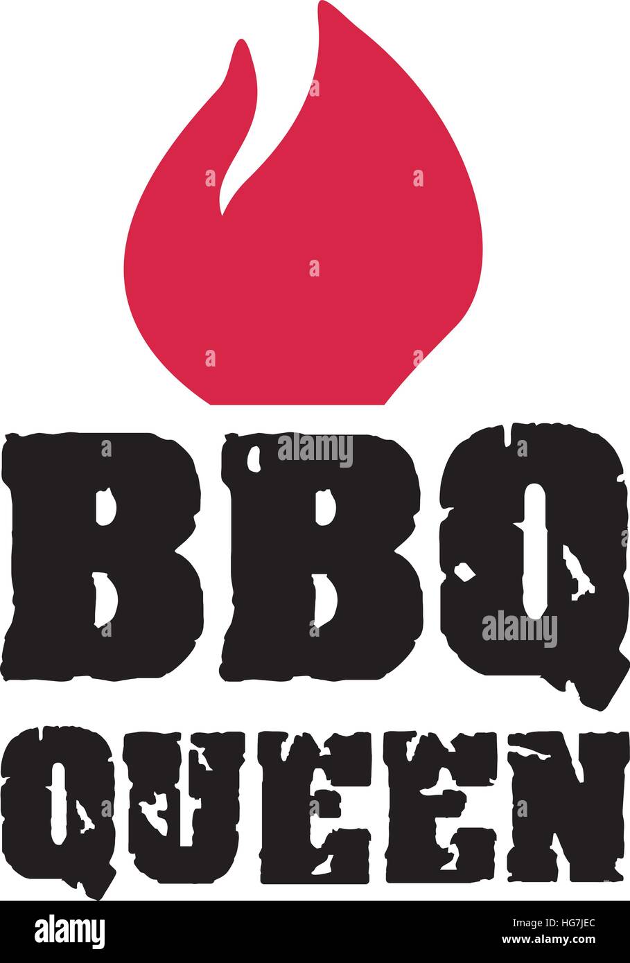 BBQ queen with flame Stock Vector