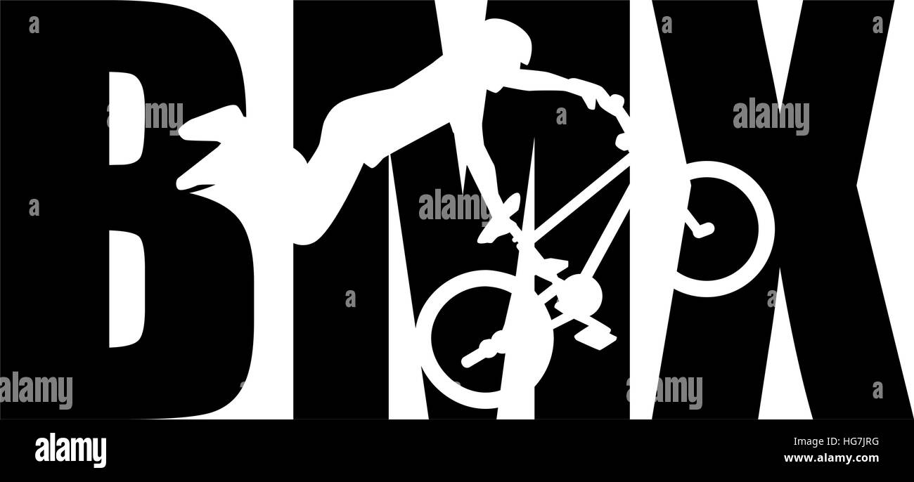 BMX word with silhouette cutout Stock Vector Image & Art Alamy