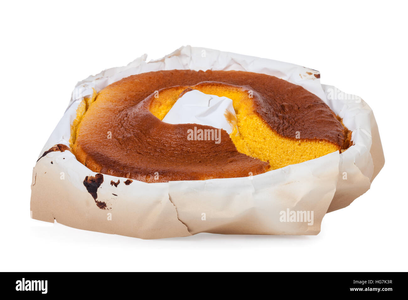 Pao De Lo The Portuguese Sponge Cake Shown In Its Most Traditional Form With The Typical Paper Sheets Used On The Baking Stock Photo Alamy