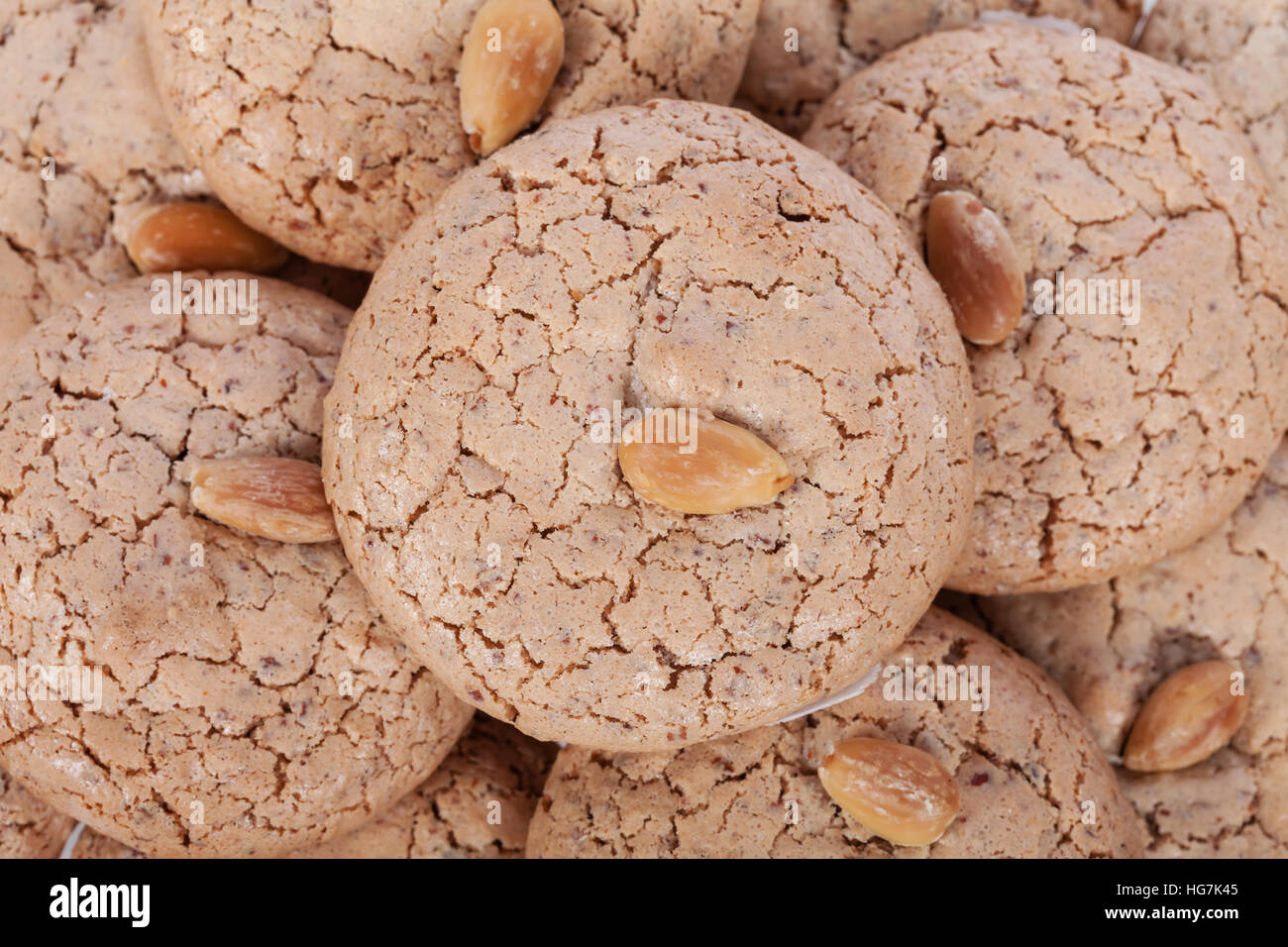 Almendrados, a typical and traditional almond biscuit from the Algarve region of Portugal Stock Photo