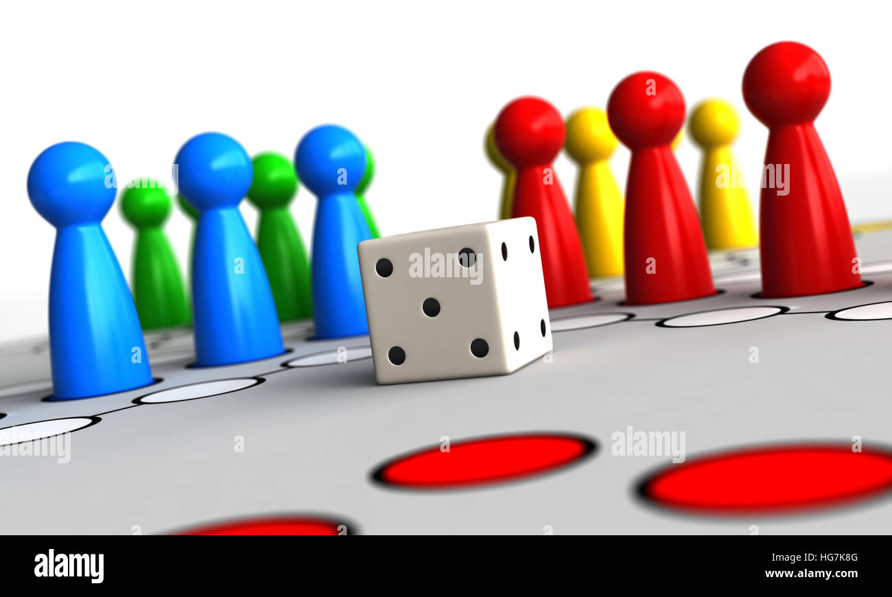 3d render of ludo (Take it Easy) board game Stock Photo