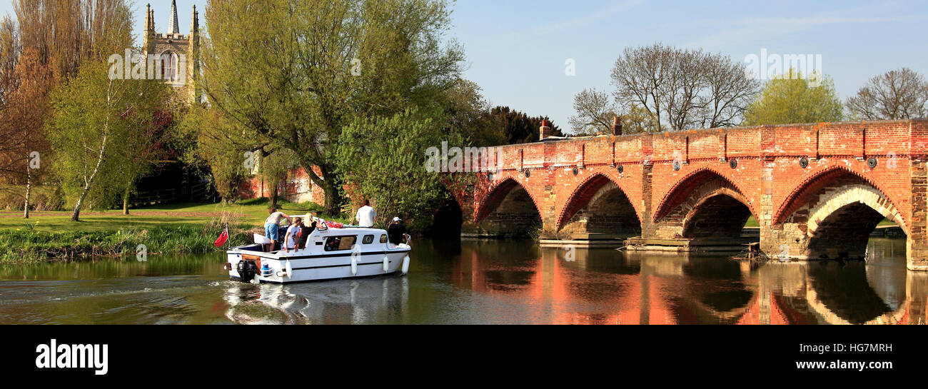 the river Great Ouse, Great Barford village, Bedfordshire, England, UK