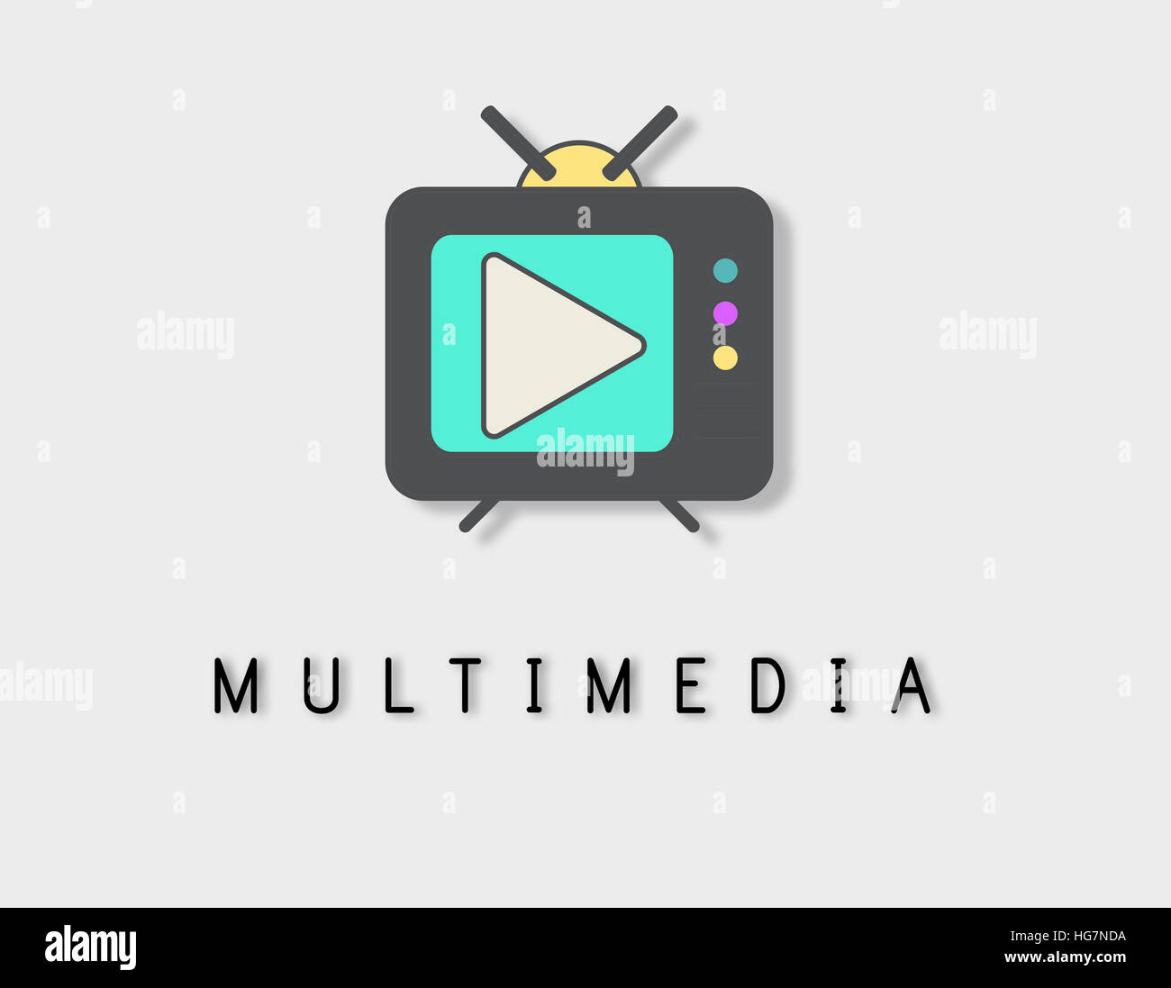TV Play Button Media Entertainment Graphic Concept Stock Photo