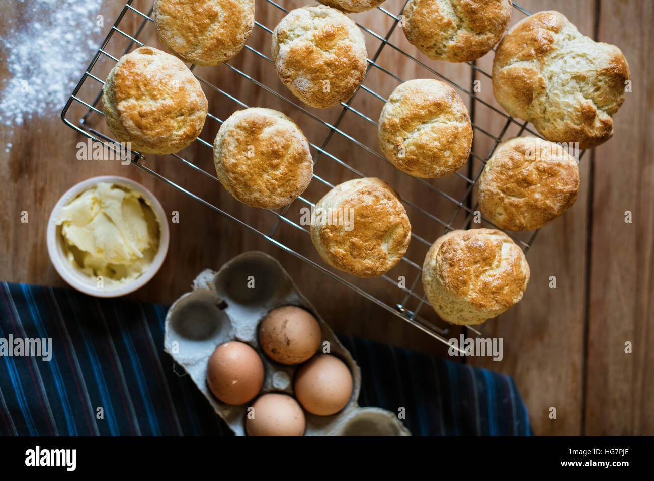Baked Scone Pastry Eggs Bakery Concept Stock Photo - Alamy