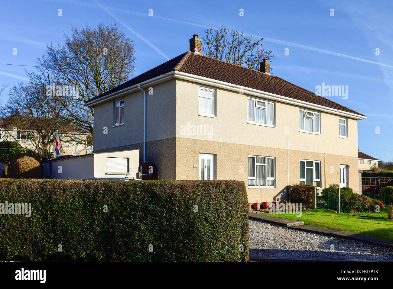 Selston,Nottinghamshire,UK.Council Houses Stock Photo Alamy