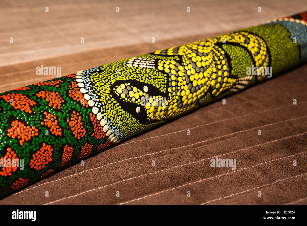 Didgeridoo traditional aboriginal instrument from Australia Stock