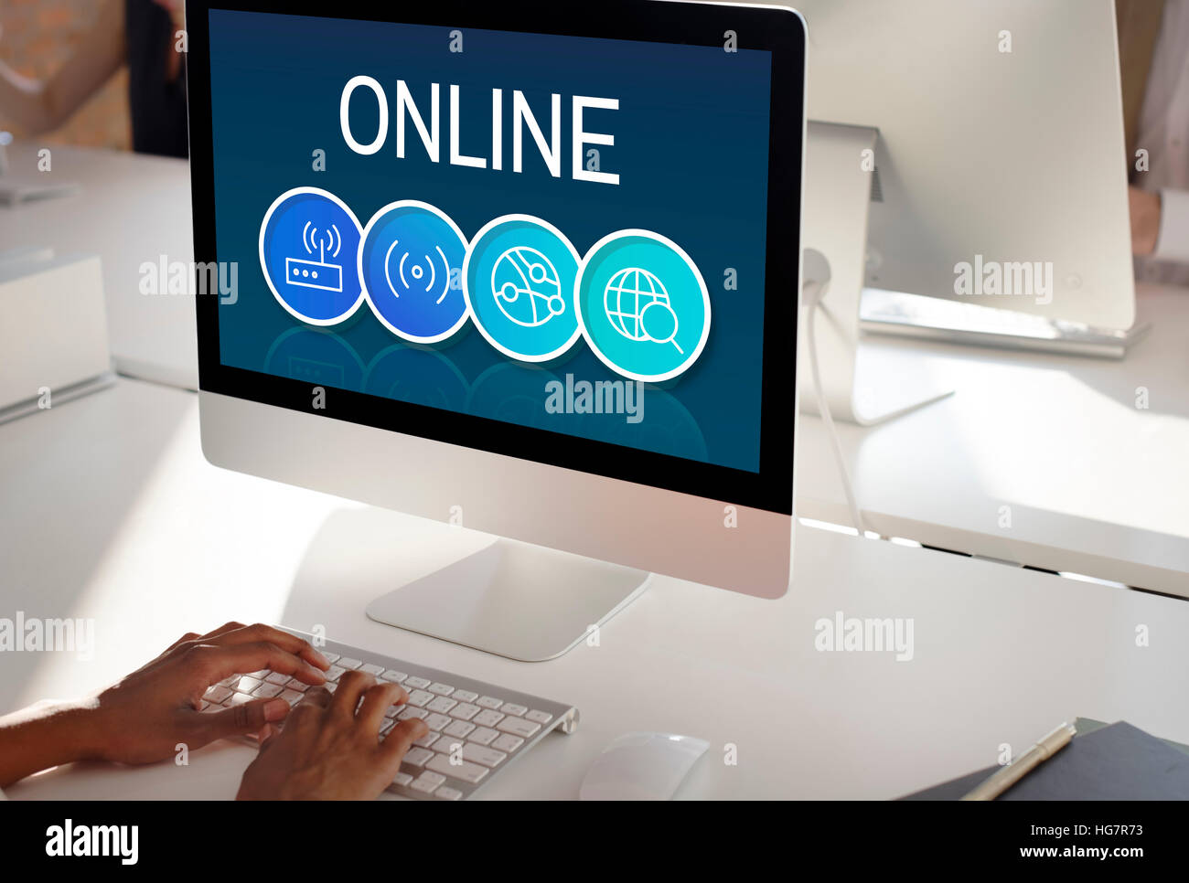 Internet Network Buttons Icon Concept Stock Photo - Alamy