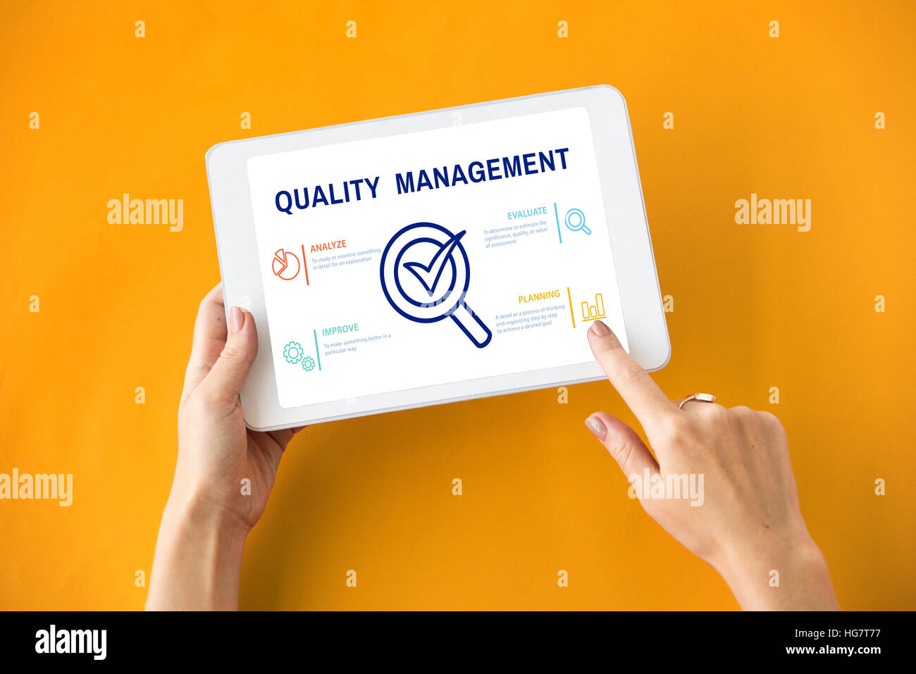 Quality Management Check Icon Concept Stock Photo