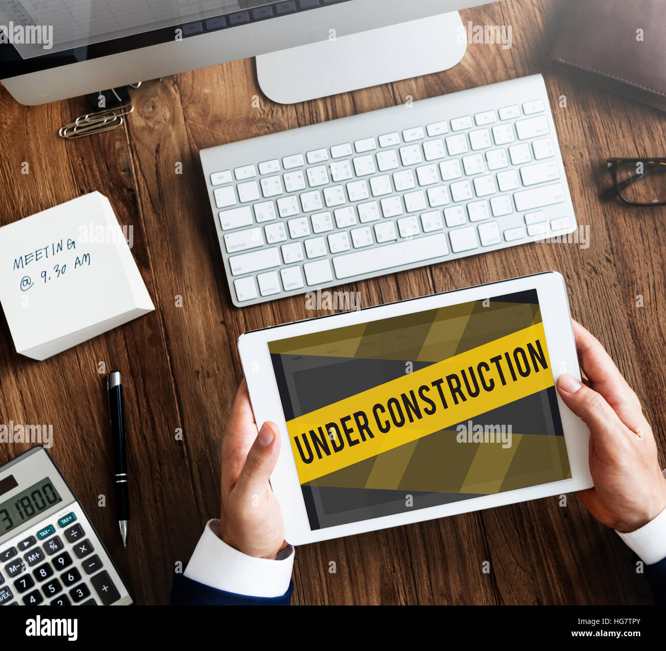 Under Construction Alert Safety Warning Privacy Concept Stock Photo